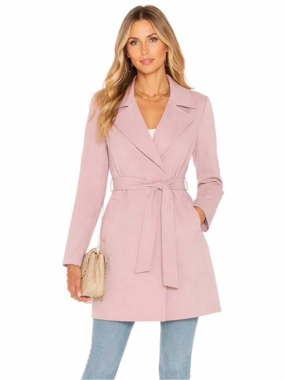 John + Jenn Trench Coat Pink Size L
